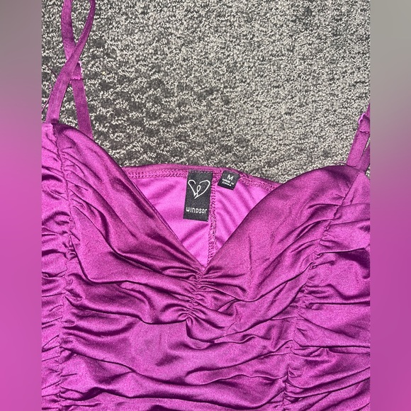 Windsor Fuschia purple ruched cutout mini dress - Picture 9 of 9